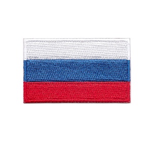 Шеврон флаг России в белой окантовке