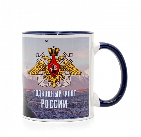Кружка VS с символикой ВМФ Подводный флот России. Синяя фото