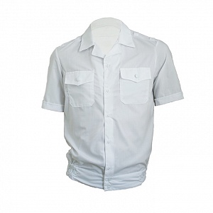 Рубашка Полиция белая короткий рукав на резинке с отложным воротником